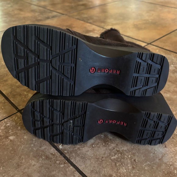 Report Women’s Brown Suede Tall Lace-Up Platform Boots - Picture 10 of 12